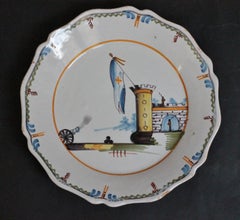 Nevers 'France' Faience Plate of Revolutionary Period, 18th Century