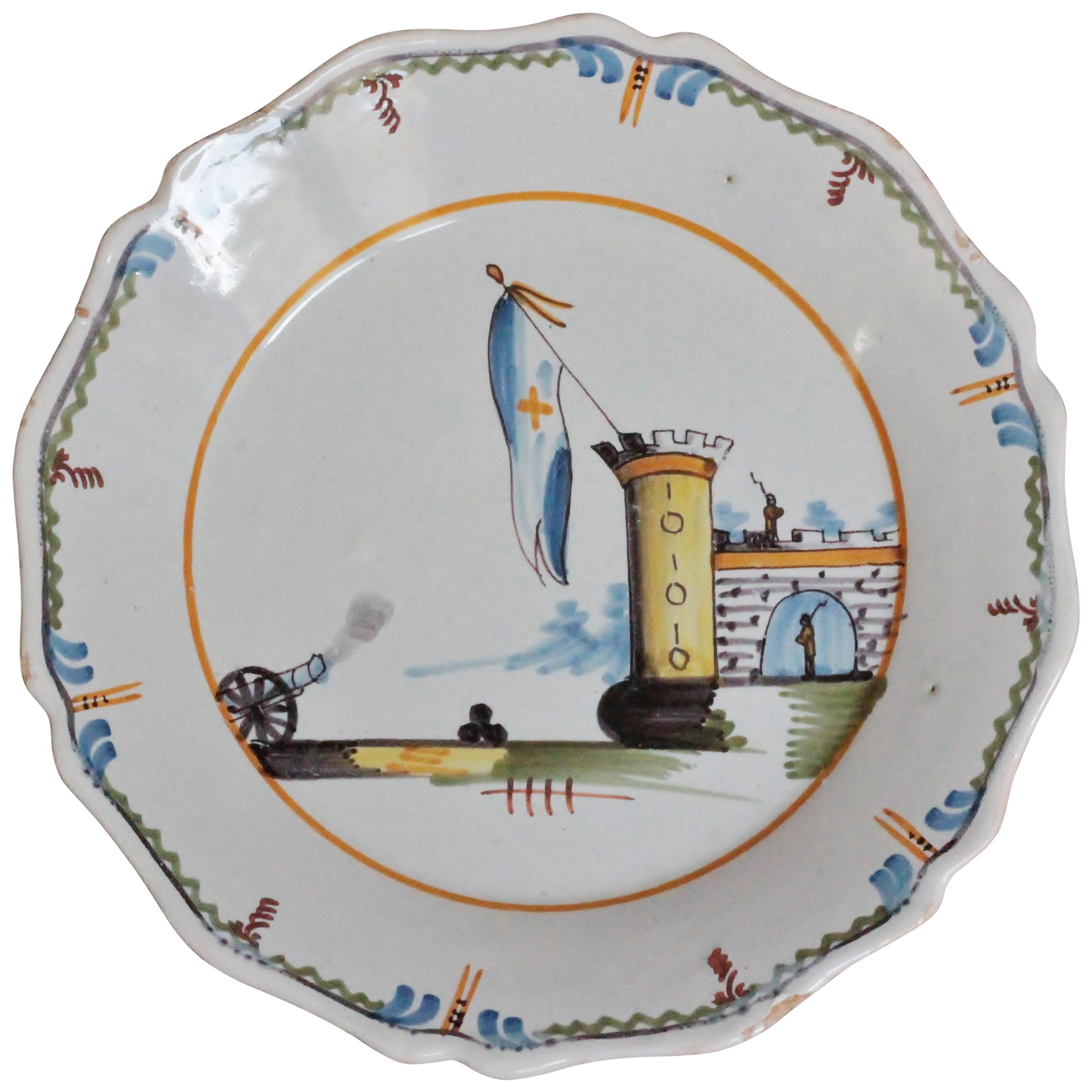 Nevers 'France' Faience Plate of Revolutionary Period, 18th Century For Sale