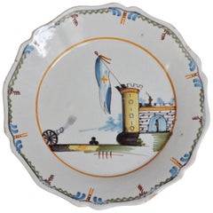 Antique Nevers 'France' Faience Plate of Revolutionary Period, 18th Century
