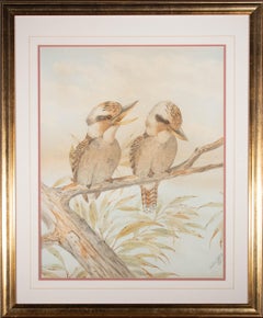 Lithographie d'après Neville Henry Cayley (1854-1903) - 1893, Kookaburras