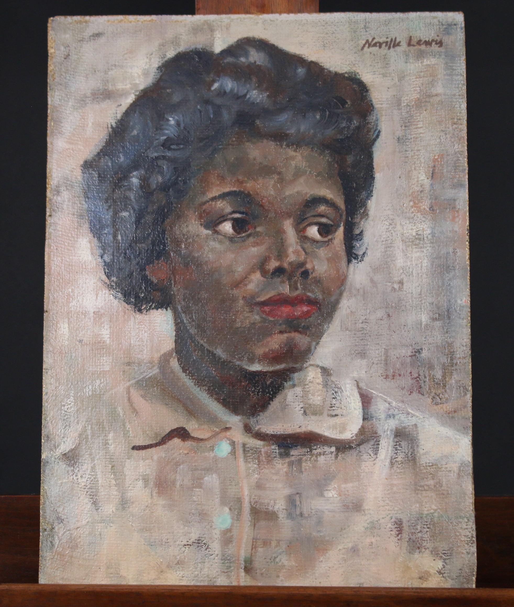 Neville Lewis Portrait Painting - A young black Girl