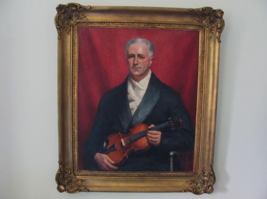 Portrait Of Violin Player By Neville Stephen Lytton, Of Claude Tryon For Sale 1