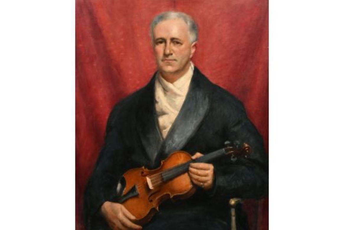 Portrait Of Violin Player By Neville Stephen Lytton, Of Claude Tryon For Sale 2