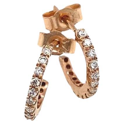 New 0.10ct Diamond Mini Hoop Earrings in 9ct Rose Gold For Sale