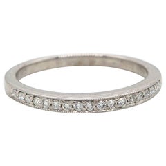 New 0.15ctw Diamond Milgrain Wedding Band Ring in 14K White Gold