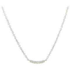 white gold curved bar necklace New 0.15ctw Diamond Petite Curved Bar Necklace in 14K White Gold