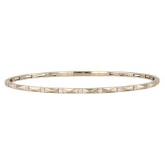 New 0.16ctw Diamond Flexible Bangle Bracelet 14k Yellow Gold 6.75"
