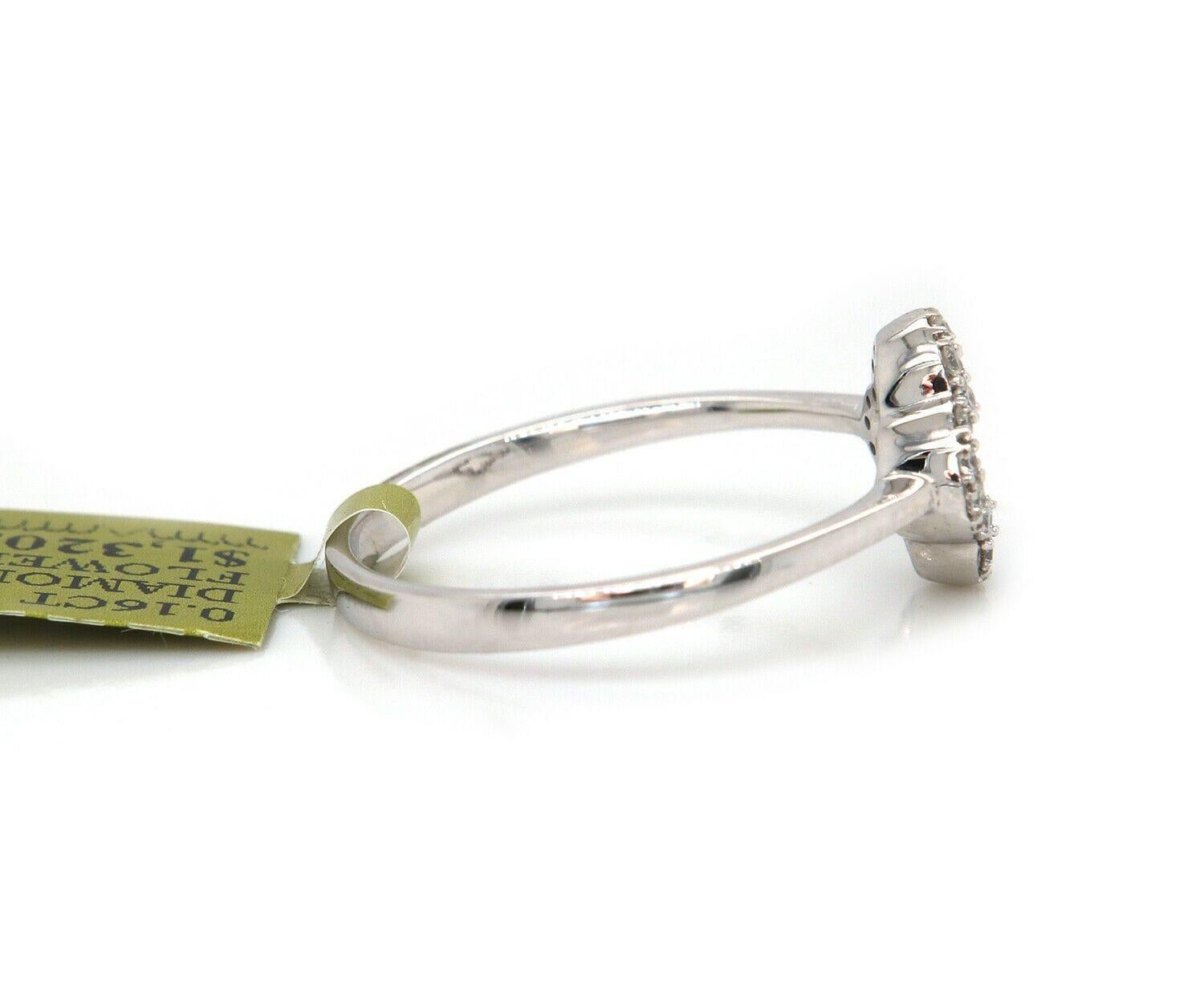 Offener Quatrefoil-Ring aus 14 Karat Weißgold mit 0,16 Karat Diamanten im Zustand „Neu“ im Angebot in Vienna, VA