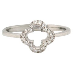 New 0.16ctw Diamond Open Quatrefoil Ring in 14K White Gold