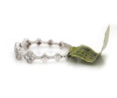 New 0.18ctw Diamond Milgrain Clover Cluster Band Ring in 14K White Gold
