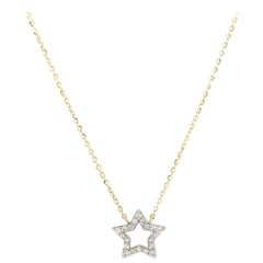 New 0.18ctw Diamond Star Pendant Necklace in 14K Yellow Gold