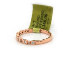 New 0.18ctw Princess and Round Diamond Bezel Set Anniversary Band Ring in 14K