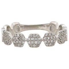 New 0.20ctw Pave Diamond Honeycomb Band Ring in 14K White Gold