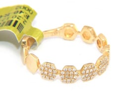 New 0.20ctw Pave Diamond Honeycomb Band Ring in 14K Yellow Gold