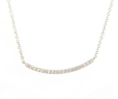 New 0.25ctw Diamond Curved Bar Necklace in 14K White Gold