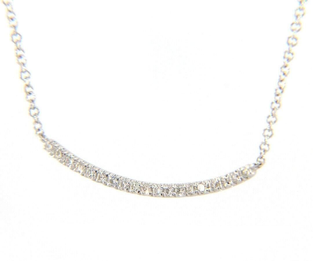Halskette mit gebogenen Stäben, 0,25 Karat Diamant, 14 Karat Weißgold im Zustand „Neu“ im Angebot in Vienna, VA
