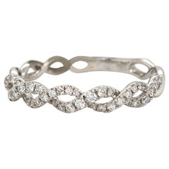 New 0.25ctw Diamond Infinity Eternity Anniversary Band Ring in 14K White Gold