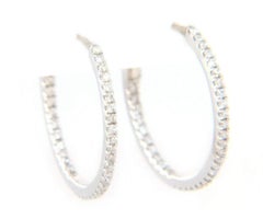 Nouveau Boucles d'oreilles avec petits diamants 0,25ctw en or blanc 10K