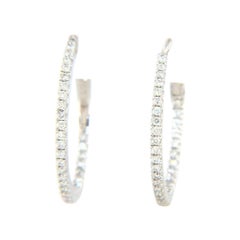 Nouveau Boucles d'oreilles avec petits diamants 0,25ctw en or blanc 10K