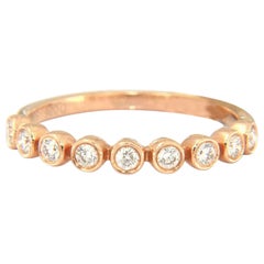 New 0.26ctw Diamond Bezel Set Anniversary Band Ring in 14kt Rose Gold