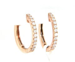 New 0.29ctw Diamond Small Hoop Earrings in 14K Rose Gold