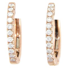 New 0.29ctw Diamond Small Hoop Earrings in 14K Rose Gold