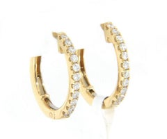 New 0.29ctw Diamond Small Hoop Earrings in 14K Yellow Gold