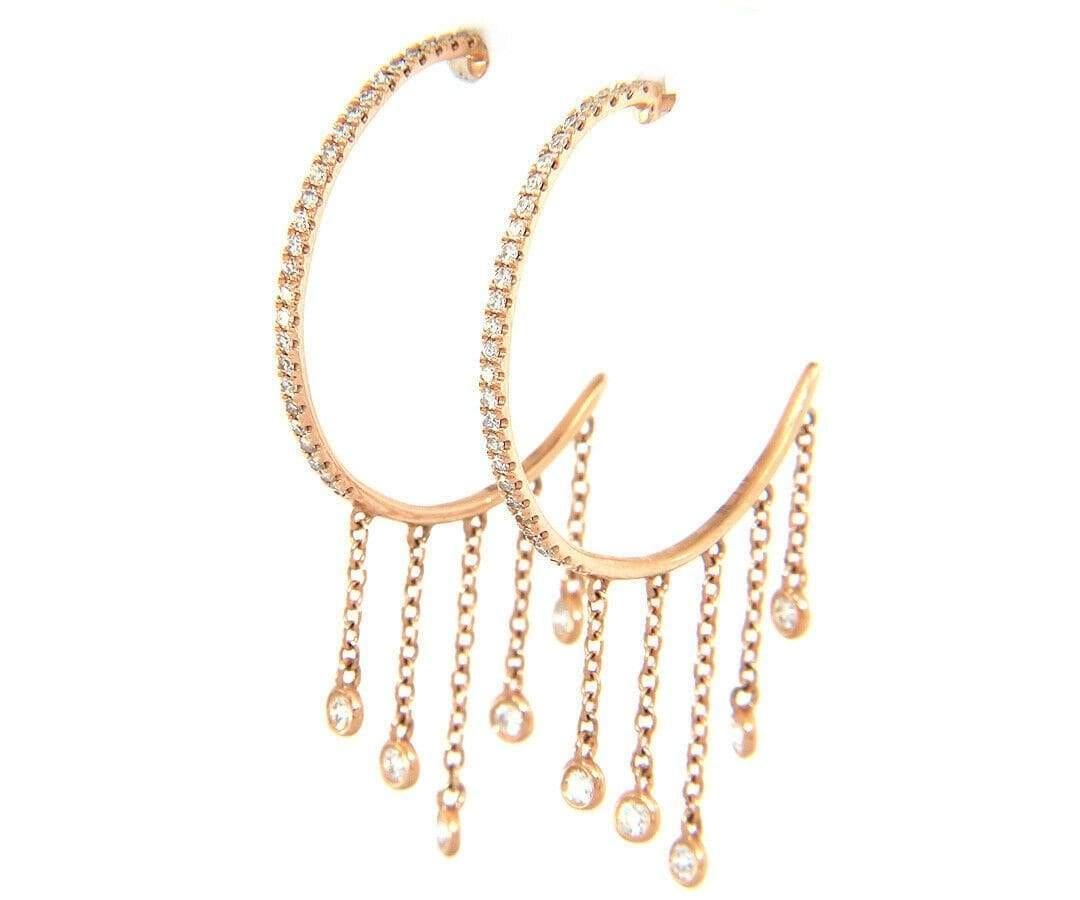 New 0.33ctw Diamond Hoop Dangle Bezel Set Earrings in 14K

Diamond Hoop Dangle Bezel Set Earrings
14K Rose Gold
Diamonds Carat Weight: Approx. 0.33ctw
Earring Width: Approx. 23.5 MM
Earring Dangle Length: Approx. 36.5 MM
Weight: Approx. 2.30
