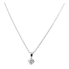 Nuevo Colgante de diamantes redondos talla brillante de 0,35 ct en oro blanco de 18 ct