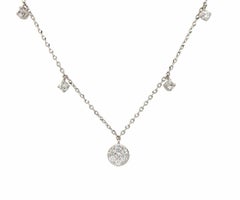 New 0.35ctw Prong and Bezel Set Diamond Station Drop Necklace in 14K White Gold