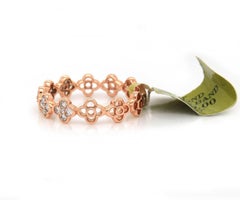 New 0.38ctw Diamond Bezel Set Clover Cluster Band Ring in 14K Rose Gold