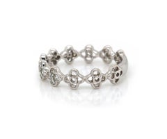 New 0.38ctw Diamond Bezel Set Clover Cluster Band Ring in 14K White Gold