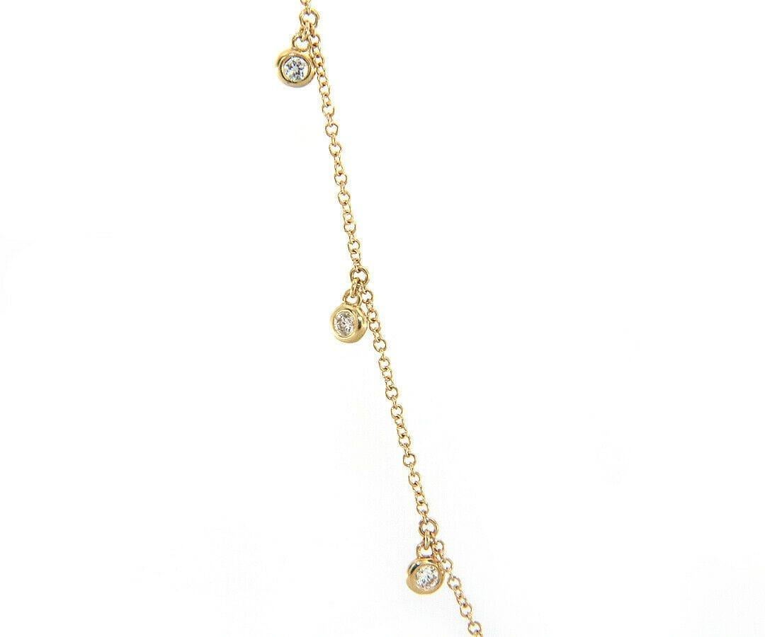 Women's New 0.50ctw Diamond Bezel Set Station Necklace in 14K Yellow Gold For Sale