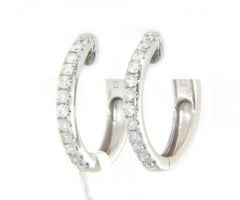 New 0.50ctw Diamond Small Hoop Earrings in 14K White Gold