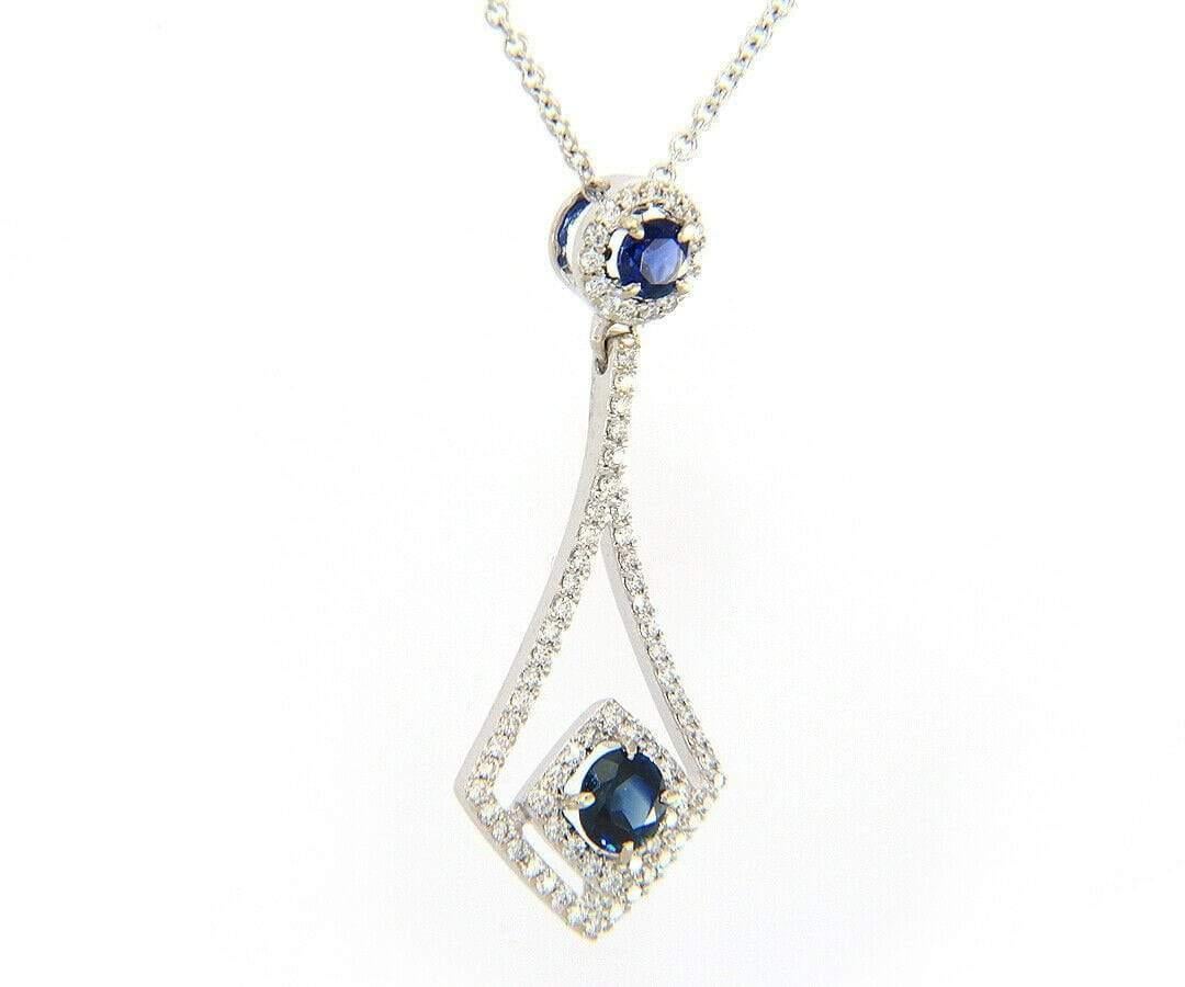 New 0.50ctw Sapphire and 0.25ctw Diamond Frame Kite Pendant Necklace in 14K

Sapphire and Diamond Frame Kite Pendant Necklace
14K White Gold
Sapphires Carat Weight: Approx. 0.50ctw
Diamonds Carat Weight: Approx. 0.25ctw
Pendant Dimensions: Approx.