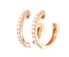 New 0.54ctw Diamond Small Hoop Earrings in 14K Rose Gold