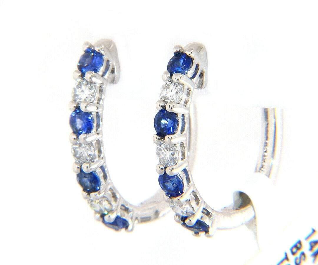 New 0.61ctw Sapphire and 0.35ctw Diamond Huggie Hoop Earrings in 14K

Sapphire and Diamond Huggie Hoop Earrings
14K White Gold
Sapphires Carat Weight: Approx. 0.61ctw
Diamonds Carat Weight: Approx. 0.35ctw
Earring Dimensions: Approx. 16.0 X 16.5