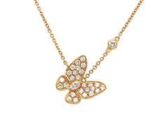 New 0.62ctw Diamond Butterfly Pendant Necklace in 18K Yellow Gold