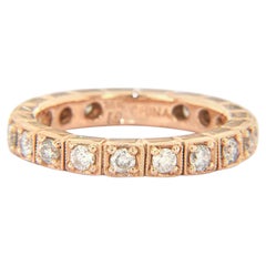 New 0.65ctw Diamond Milgrain Eternity Wedding Band Ring in 14K Rose Gold