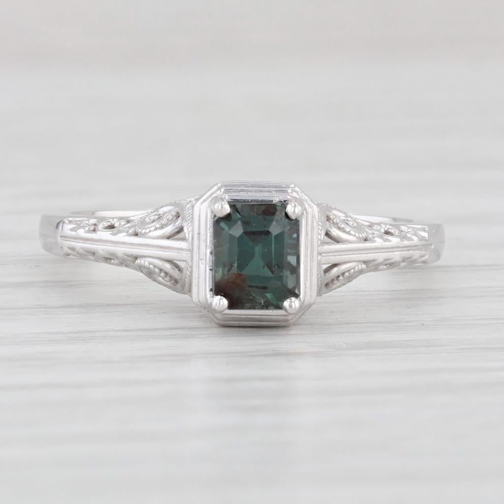 green alexandrite engagement ring