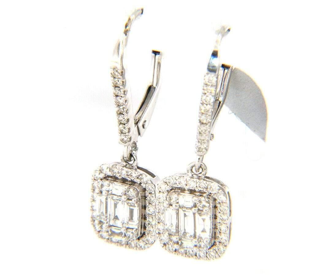 New 0.81ctw Baguette and Round Diamond Cluster Frame Dangle Earrings in 14K

Baguette and Round Diamond Cluster Frame Dangle Earrings
14K White Gold
Diamonds Carat Weight: Approx. 0.81ctw
Dangle Dimensions: Approx. 8.1 X 9.0 MM
Earring Length: