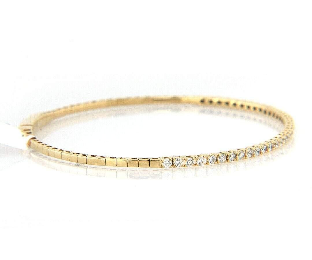 Flexibler Armreif aus 14 Karat Gelbgold mit 0,93 Karat Diamanten Damen
