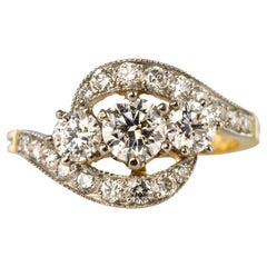 New 1 Carat Diamonds 18 Karat Yellow Gold Trilogy Ring