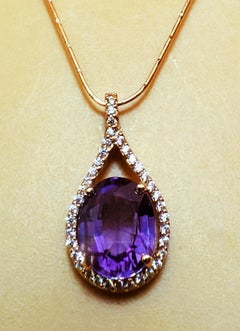 New 10 Karat Farbwechsel Alexandrit & Diamantschliff Saphir R Gold PLNecklace