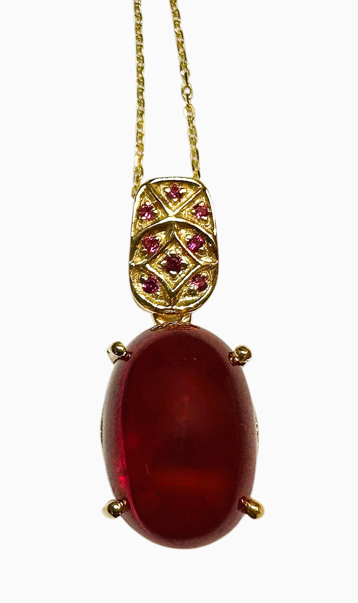 Donna New 10 ct Blood Red Ruby Collana in argento placcato oro giallo