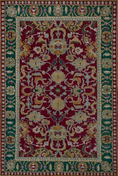New 100% Wool Handwoven Agra-inspired Rug