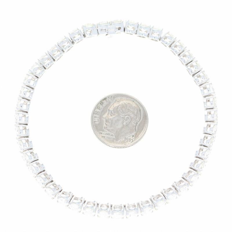 10.03 Carat Round Brilliant Diamond Bracelet, 14 Karat White Gold Tennis 6