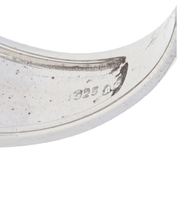 in vendita:  Nuovo anello con diamante tondo brillante da 1,00ctw, argento Sterling Cluster curvo 5
