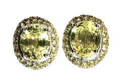 Nuovi orecchini in argento con zaffiro giallo da 10,1 carati e zaffiro con taglio a diamante