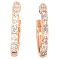 New 1.01ctw Diamond Small Hoop Earrings in 14K Rose Gold